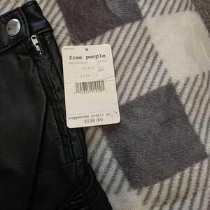 Free People Black Leather Trousers